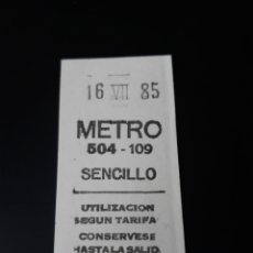 Coleccionismo Billetes de transporte: BILLETE METRO MADRID. SENCILLO. AÑO 1985. REVERSO CAJA POSTAL.. Lote 223788833