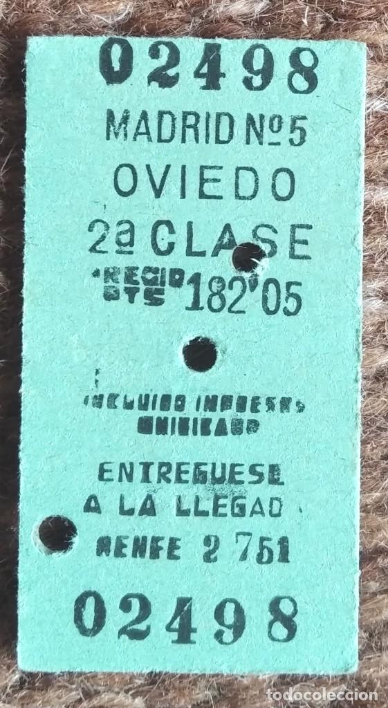 Collectionnisme Billets de transport: BILLETE DE RENFE - MADRID OVIEDO - SEGUNDA CLASE - 1953