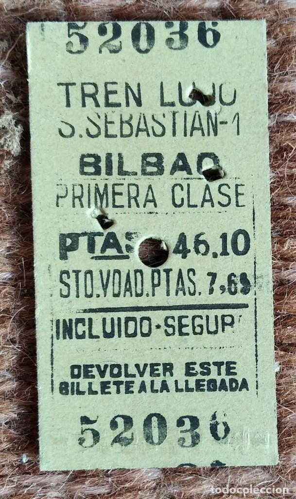 Collectionnisme Billets de transport: RENFE - BILLETE SAN SEBASTIAN BILBAO - 1954