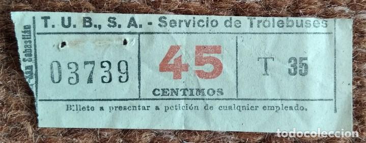 Collectionnisme Billets de transport: BILLETE EMPRESA T.U.B.S.A. SERVICIO TROLEBUSES DE BILBAO