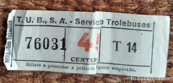 Collectionnisme Billets de transport: BILLETE T.U.B.S.A. TROLEBUSES DE BILBAO