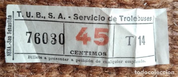 Collectionnisme Billets de transport: BILLETE T.U.B.S.A. TROLEBUSES DE BILBAO