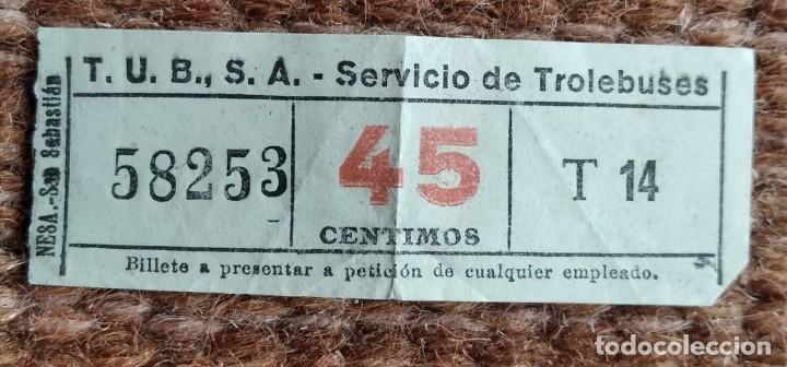 Collectionnisme Billets de transport: BILLETE T.U.B.S.A. TROLEBUSES DE BILBAO
