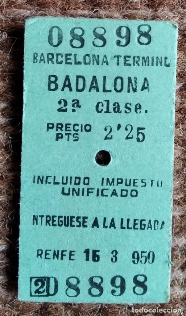Collectionnisme Billets de transport: RENFE - BILLETE BARCELONA BADALONA - 1952