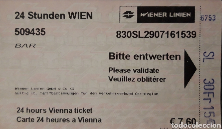 Collectables Transport Tickets: BILLETE TRANSPORTE DE VIENA