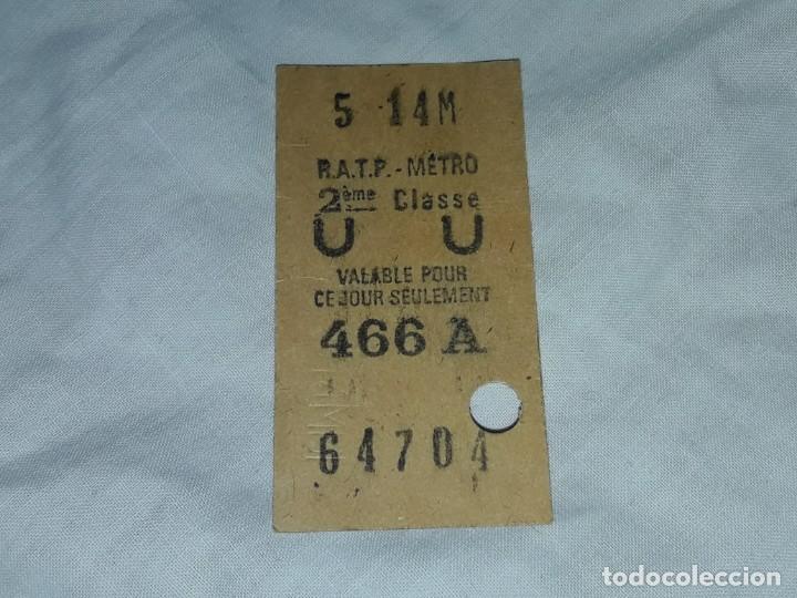Collectionnisme Billets de transport: Antiguo billete de R. A. T. P. Metro Par&iacute;s Francia