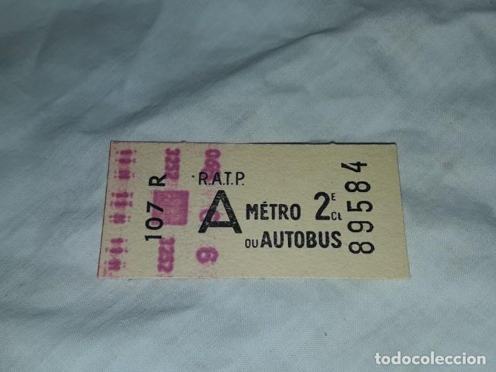 Collectionnisme Billets de transport: Antiguo billete de R.A.T. P. Metro ou Autobus 2&ordf; Clase Par&iacute;s Francia