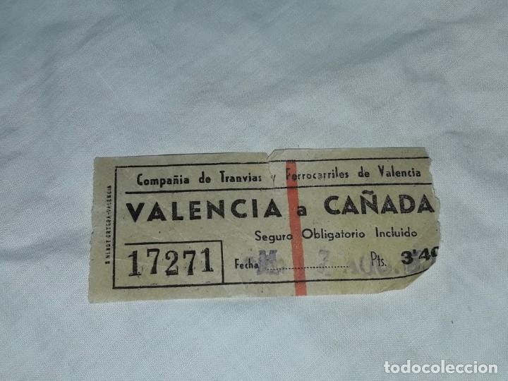 Collectionnisme Billets de transport: Antiguo billete Compa&ntilde;&iacute;a de Tranv&iacute;a y Ferrocarriles de Valencia 3.40 pesetas