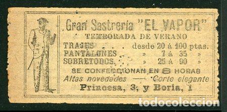 Sammeln von Fahrkarten: (F01/3) - BILLETE DE T.V. BARCELONA (BTCL) // CON PROPAGANDA // 1900