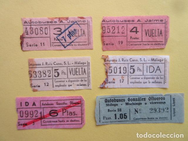 Collectionnisme Billets de transport: 6 BILLETE MALAGA AUTOBUSES
