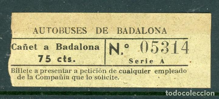 Sammeln von Fahrkarten: BILLETE DE AUTOBUSES DE BADALONA // A&Ntilde;OS 40-50