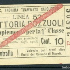 Coleccionismo Billetes de transporte: BILLETE DE TRANVIAS DE NAPOLES - ITALIA