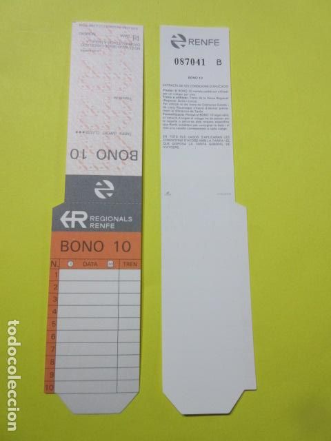 Collectables Transport Tickets: TARJETA RESISTIVA BONO 10 DE RENFE SI USAR OBSERVA TRASERA EXISTIERON PARA MISMO FRONTAL DIFERENTES
