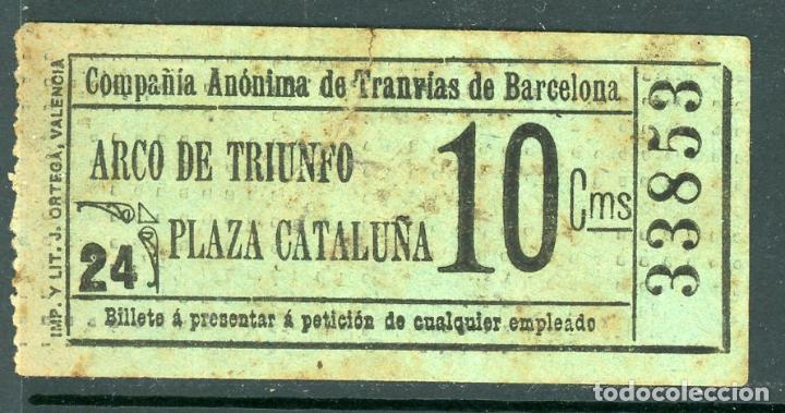 Collectionnisme Billets de transport: (F01/6) MAYUSCULAS ) - BILLETE DE CIA. ANONIMA DE TRAM. DE BARCELONA //