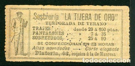 Collectionnisme Billets de transport: (F01/3) - BILLETE DE T.V. BARCELONA (BTCL) // CON PROPAGANDA // 1900
