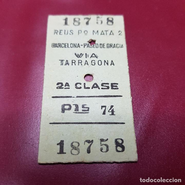 Collectables Transport Tickets: BILLETE DE TREN - REUS PASEO MATA - BARCELONA PASEO DE GRACIA - VIA TARRAGONA - RENFE - CLASE 2
