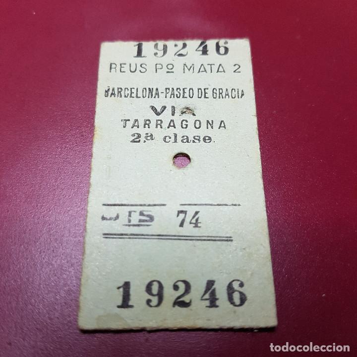 Collectables Transport Tickets: BILLETE DE TREN - REUS PASEO MATA - BARCELONA PASEO DE GRACIA - VIA TARRAGONA - RENFE - CLASE 2