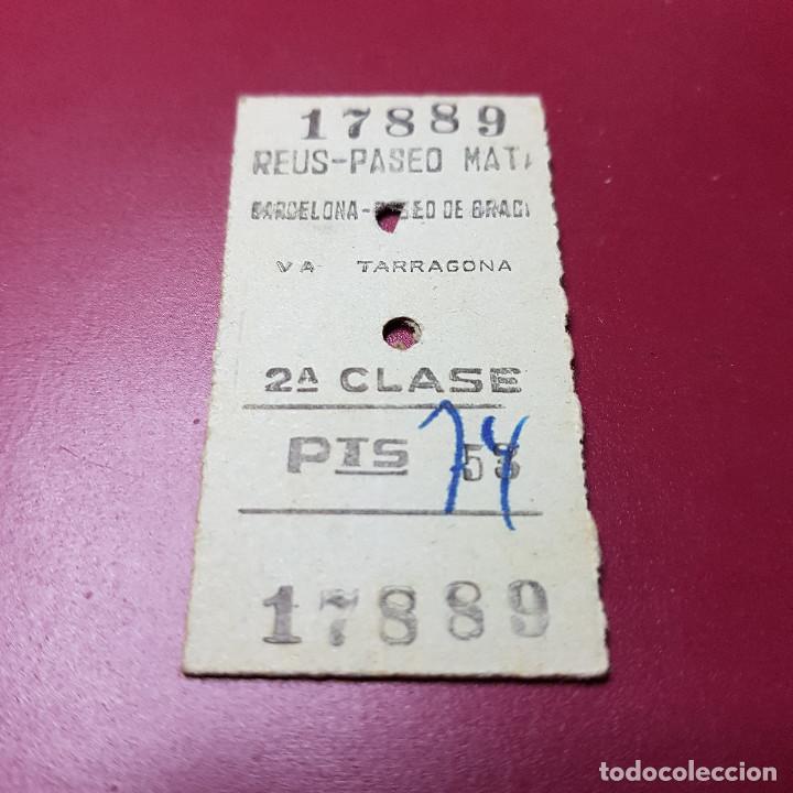 Collectionnisme Billets de transport: BILLETE DE TREN - REUS PASEO MATA - BARCELONA PASEO DE GRACIA - VIA TARRAGONA - RENFE - CLASE 2