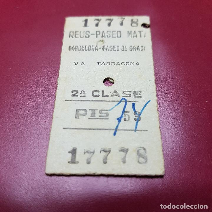 Collectionnisme Billets de transport: BILLETE DE TREN - REUS PASEO MATA - BARCELONA PASEO DE GRACIA - VIA TARRAGONA - RENFE - CLASE 2
