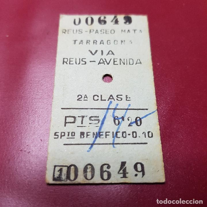Collectionnisme Billets de transport: BILLETE DE TREN - REUS PASEO MATA - TARRAGONA - VIA REUS AVENIDA - RENFE - CLASE 2