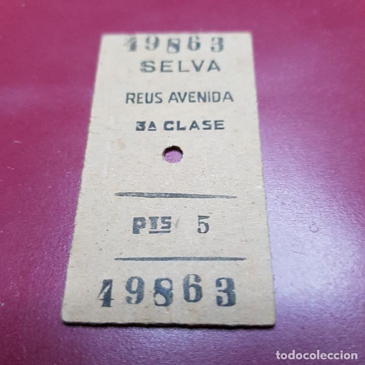 Collectionnisme Billets de transport: BILLETE DE TREN - SELVA - REUS AVENIDA - RENFE - CLASE 3