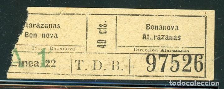 Collectables Transport Tickets: (F22/2 TIPO J ) - BILLETE DE TRANVIAS DE BARCELONA // 25 CTS.