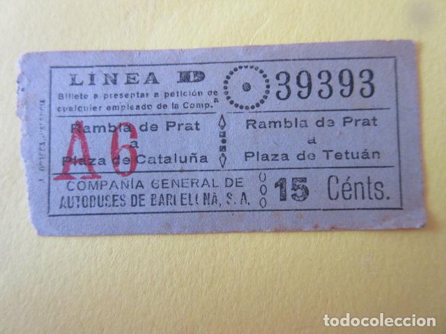 Collectables Transport Tickets: BILLETE CAPICUA 39393 CGA COMPA&Ntilde;IA GENERAL DE AUTOBUSES VER LOS TRAYECTOS EN FOTO