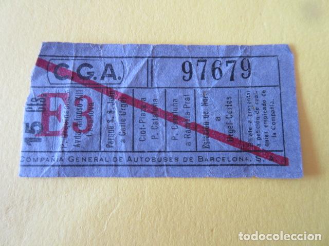 Collectionnisme Billets de transport: BILLETE CAPICUA 97679 CGA COMPA&Ntilde;IA GENERAL DE AUTOBUSES VER LOS TRAYECTOS EN FOTO