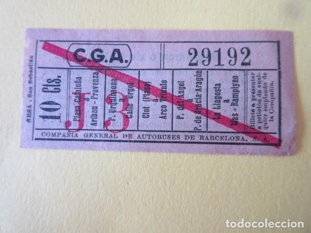 Collectionnisme Billets de transport: BILLETE CAPICUA 29192 CGA COMPA&Ntilde;IA GENERAL DE AUTOBUSES VER LOS TRAYECTOS EN FOTO
