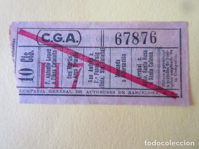 Collectionnisme Billets de transport: BILLETE CAPICUA 67876 CGA COMPA&Ntilde;IA GENERAL DE AUTOBUSES VER LOS TRAYECTOS EN FOTO