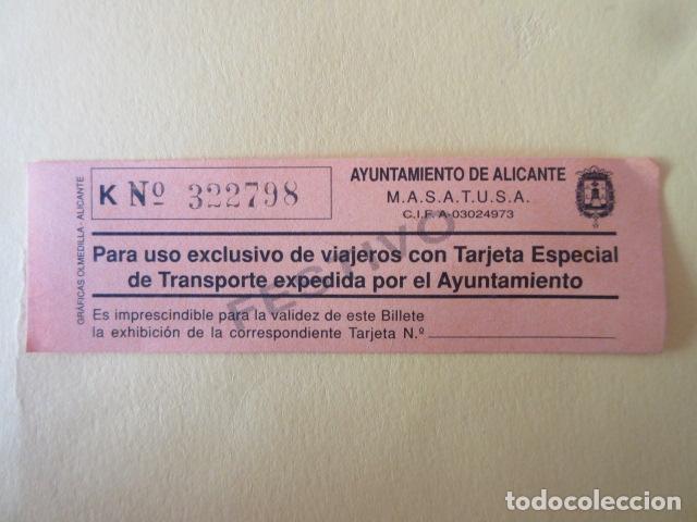 Collectionnisme Billets de transport: BILLETE FESTIVO ALICANTE MASATUSA USO ESPECIAL TARJETA AYUNTAMIENTO