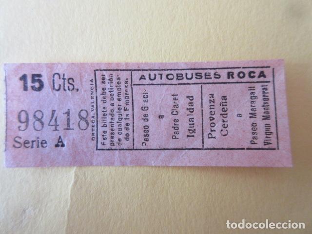 Coleccionismo billetes de transporte: BILLETE AUTOBUSES ROCA DE BARCELONA VER TRAYECTOS
