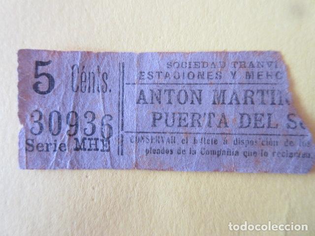 Collectables Transport Tickets: BILLETE TRANVIA SOCIEDADES Y MERCADO DE MADRID