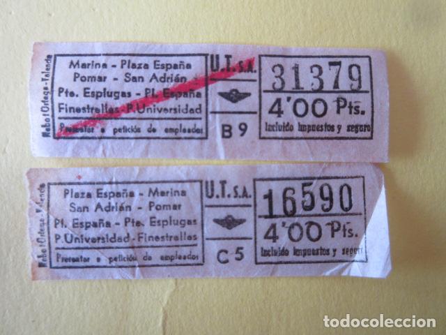 Collectionnisme Billets de transport: LOTE 2 BILLETE DIFERENTES AUTOBUSES URBAS UTSA URBANIZACIONES Y TRASNPORTES