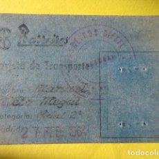 Coleccionismo Billetes de transporte: TARJETA BARREIROS DIESEL 1964 OMNIBUS LINEA 6 VALLECAS MADRID PEGASO ENASA. Lote 233248560
