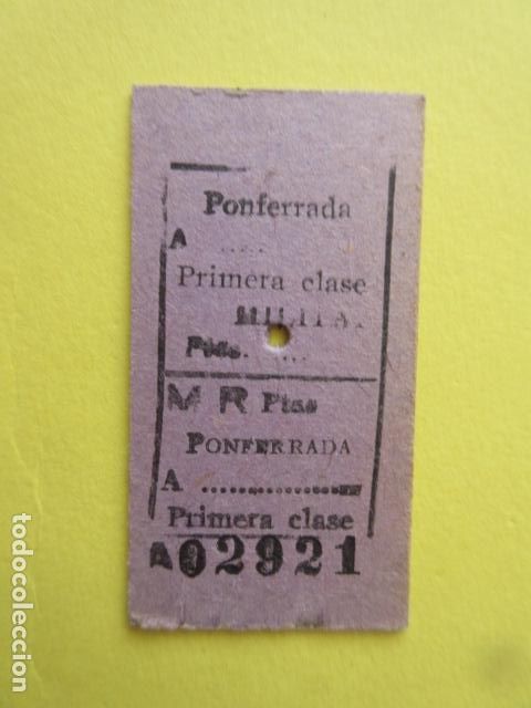 Colecionismos Bilhetes de Transporte: BILLETE EDMONSON FERROCARRIL PONFERRADA VILLABLINO MILITAR