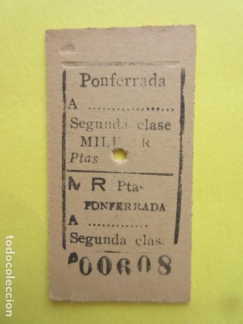 Collectables Transport Tickets: BILLETE EDMONSON FERROCARRIL PONFERRADA VILLABLINO MILITAR