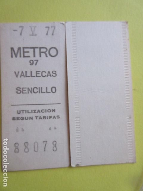 Collectables Transport Tickets: REFERENCIA REFMM01 - METRO MADRID - MODELO PARADA SENCILLO COLOR BLANCO - VALLECAS 97 EN BLANCO
