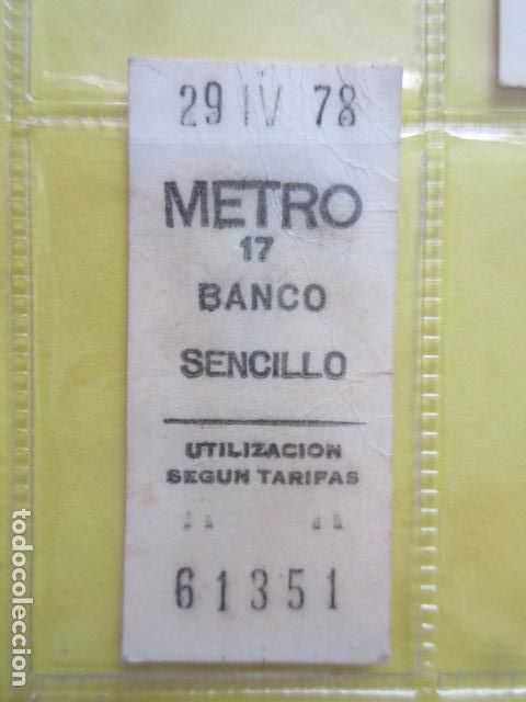 Collectables Transport Tickets: REFERENCIA REFMM01 - METRO MADRID - MODELO PARADA SENCILLO COLOR BLANCO - BANCO 17