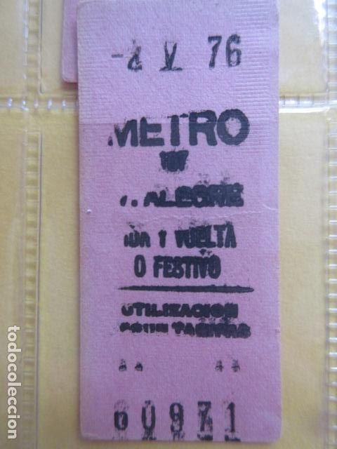 Collectables Transport Tickets: REFERENCIA REFMM01 - METRO MADRID - MODELO PARADA IDA VUELTA FESTIVO COLOR ROSA - V. ALEGRE