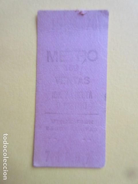 Collectables Transport Tickets: REFERENCIA REFMM01 - METRO MADRID - MODELO PARADA IDA VUELTA FESTIVO COLOR ROSA - VENTAS 169