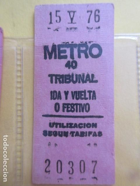 Coleccionismo Billetes de transporte: REFERENCIA REFMM01 - METRO MADRID - MODELO PARADA IDA VUELTA FESTIVO COLOR ROSA - TRIBUNAL 40