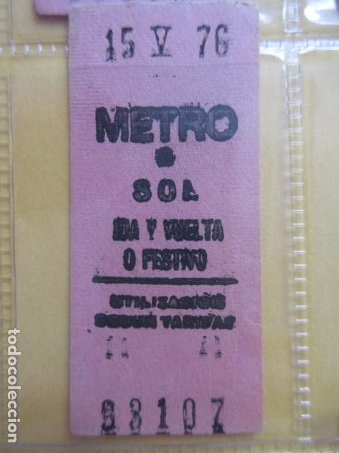 Collectables Transport Tickets: REFERENCIA REFMM01 - METRO MADRID - MODELO PARADA IDA VUELTA FESTIVO COLOR ROSA - SOL 8?