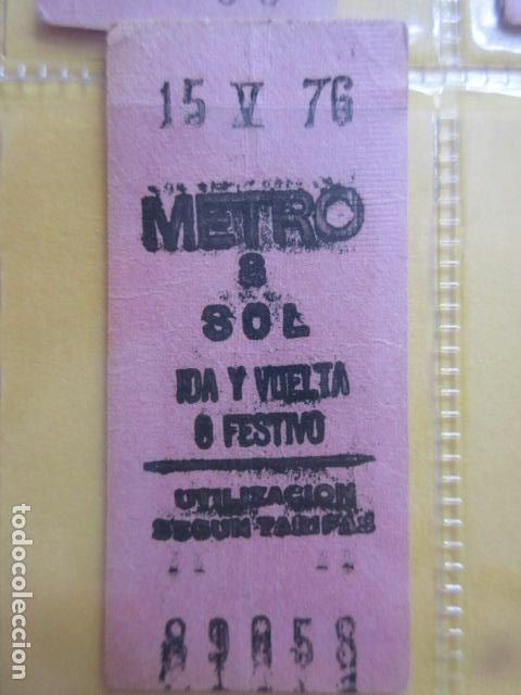 Coleccionismo Billetes de transporte: REFERENCIA REFMM01 - METRO MADRID - MODELO PARADA IDA VUELTA FESTIVO COLOR ROSA - SOL 2