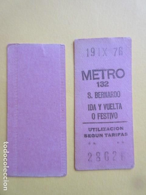 Collectables Transport Tickets: REFERENCIA REFMM01 - METRO MADRID - MODELO PARADA IDA VUELTA FESTIVO COLOR ROSA - S. BERNARDO 132 BL