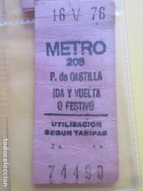 Collectables Transport Tickets: REFERENCIA REFMM01 - METRO MADRID - MODELO PARADA IDA VUELTA FESTIVO COLOR ROSA - P. DE CASTILLA 208
