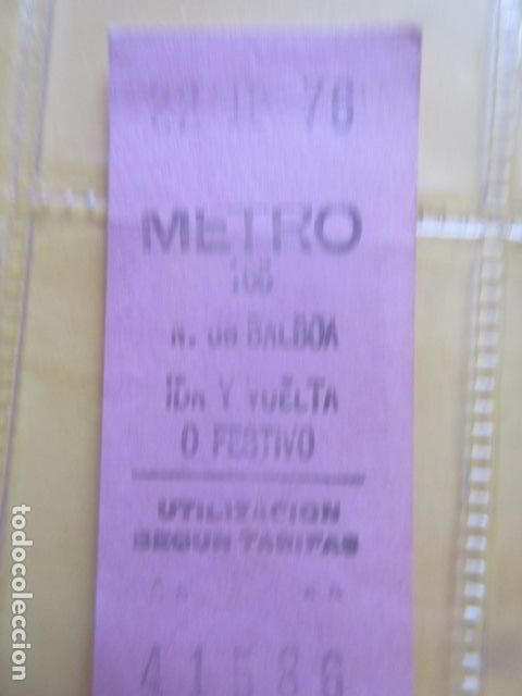 Coleccionismo Billetes de transporte: REFERENCIA REFMM01 - METRO MADRID - MODELO PARADA IDA VUELTA FESTIVO COLOR ROSA - N. DE BALBOA 165