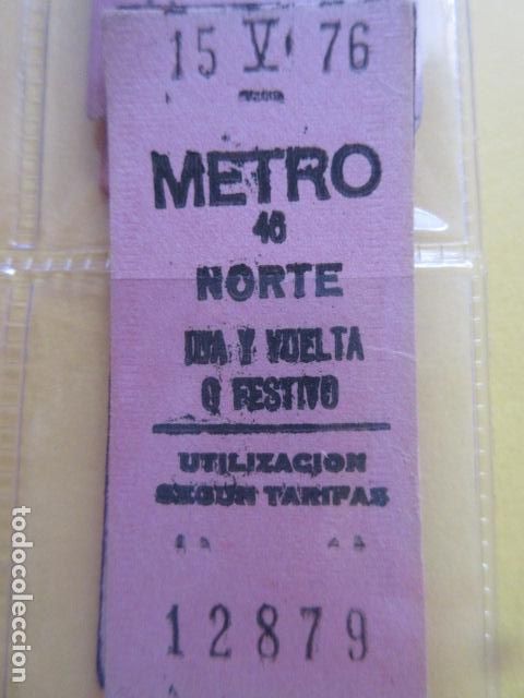 Coleccionismo Billetes de transporte: REFERENCIA REFMM01 - METRO MADRID - MODELO PARADA IDA VUELTA FESTIVO COLOR ROSA - NORTE 46