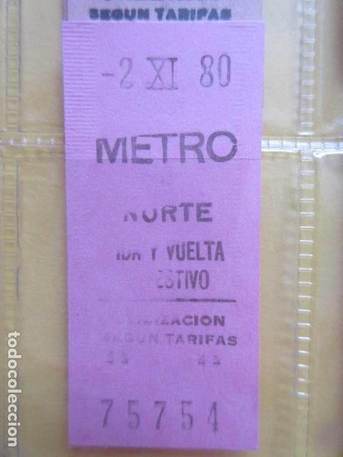Coleccionismo Billetes de transporte: REFERENCIA REFMM01 - METRO MADRID - MODELO PARADA IDA VUELTA FESTIVO COLOR ROSA - NORTE