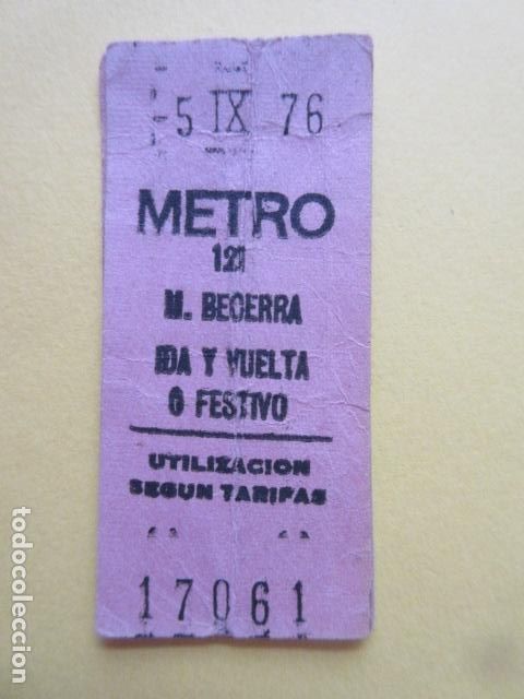 Coleccionismo Billetes de transporte: REFERENCIA REFMM01 - METRO MADRID - MODELO PARADA IDA VUELTA FESTIVO COLOR ROSA - M. BECERRA 121